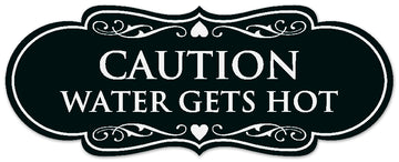 Signs ByLITA Designer Caution Water Gets Very Hot Sign - Easy Installation | Durable Wall or Door Sign
